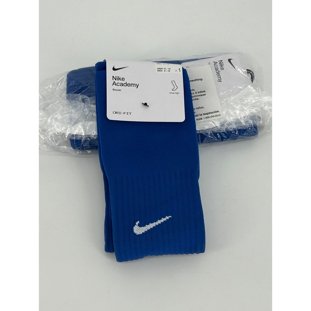 "NWT"Set Of 2 Nike Academy Soccer Dri-Fit Knee High Socks Varsity Royal Sz10-13
